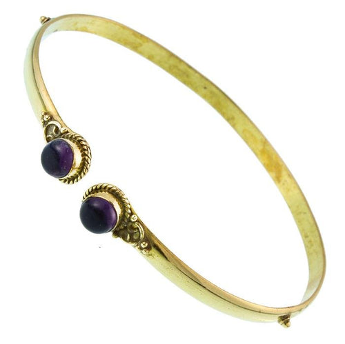 Brass Oberarmreif Punkte gold Amethyst rund Seil Spiralbogen nickelfrei verstellbar Tribal Armreif - chic - net.de