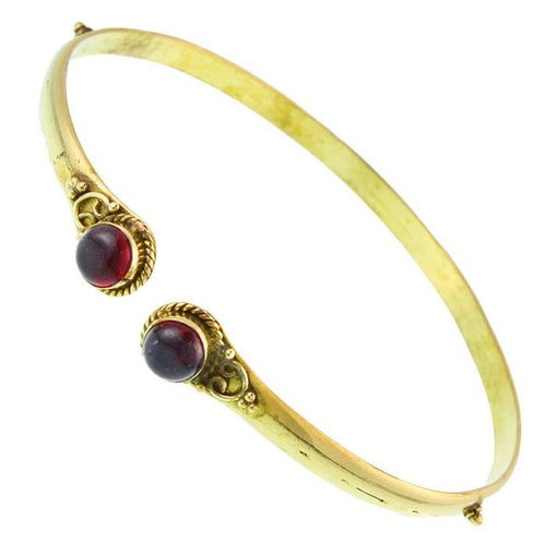 Brass Oberarmreif Punkte gold Granat rund Seil Spiralbogen nickelfrei verstellbar Tribal Armreif - chic - net.de