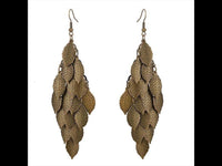 Load image into Gallery viewer, Brass Ohrringe teils oxidiert feine Blätter Struktur - chic - net.de
