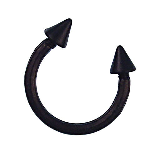 Circular Barbell Piercing mit Cones schwarz aus Kunststoff flexibel Hufeisen - chic - net.de