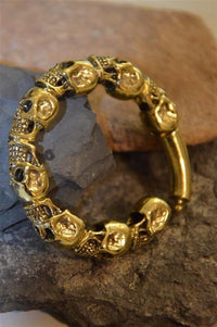 Load image into Gallery viewer, Clicker Piercing Ohrgewicht 4mm Skull Creole Messing 45g - chic - net.de
