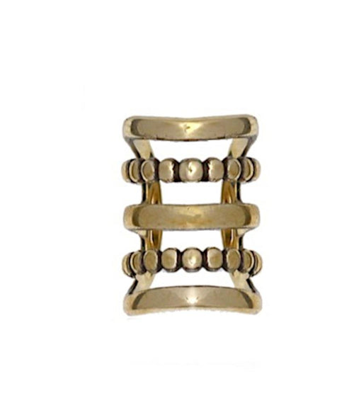Ear cuff Dread Lock Bead Messing gold 5 Ringe - chic - net.de