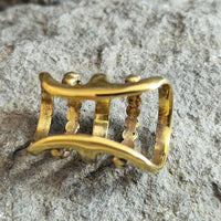Load image into Gallery viewer, Ear cuff Dread Lock Bead Messing gold 5 Ringe - chic - net.de
