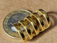 Cargar imagen en el visor de la galería, Ear cuff Dread Lock Bead Messing gold 5 Ringe glatt - chic - net.de
