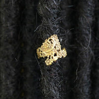Load image into Gallery viewer, Ear cuff Dread Lock Bead Messing gold Blümchen - chic - net.de
