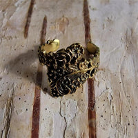 Load image into Gallery viewer, Ear cuff Dread Lock Bead Messing gold Blümchen - chic - net.de
