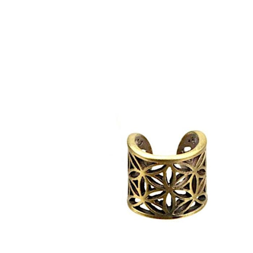Ear cuff Dread Lock Bead Messing gold Blume des Lebens - chic - net.de