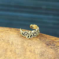 Load image into Gallery viewer, Ear cuff Dread Lock Bead Messing gold Blumen - chic - net.de
