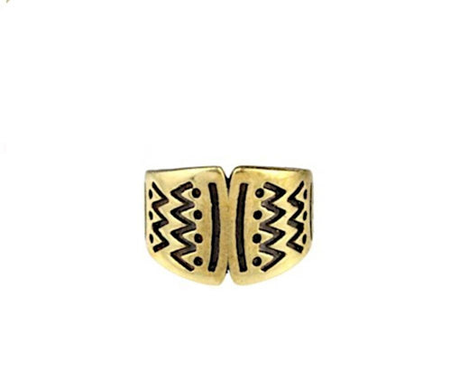 Ear cuff Dread Lock Bead Messing gold Ethno - Gravur - chic - net.de
