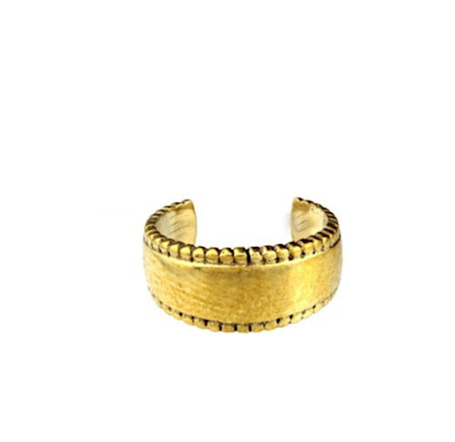 Ear cuff Dread Lock Bead Messing gold Punkterand glatt - chic - net.de