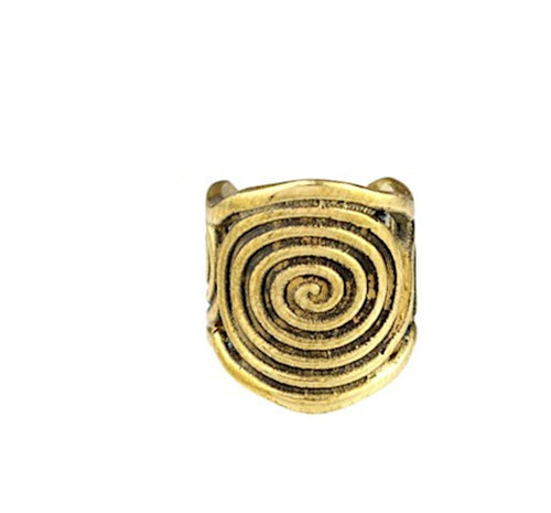 Ear cuff Dread Lock Bead Messing gold Spiralen - chic - net.de