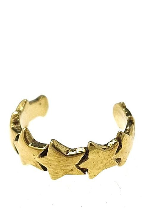 Ear cuff Dread Lock Bead Messing gold Sterne schmal - chic - net.de