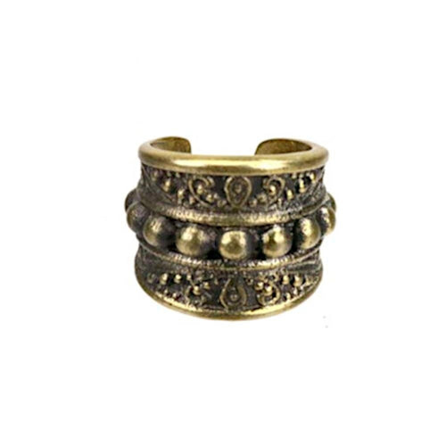 Ear cuff Dread Lock Bead Messing gold Tribal Dots - chic - net.de