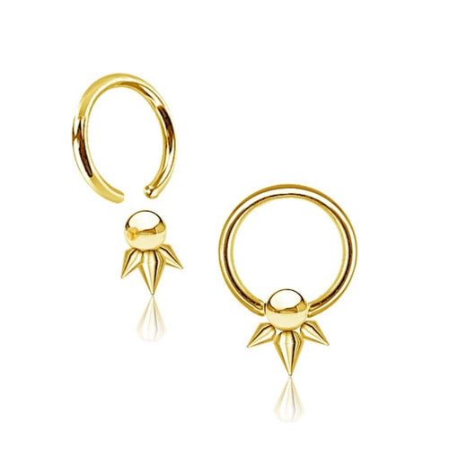 Exklusiver 316L Stahl PVD Gold BCR Piercing Schmuck - chic - net.de