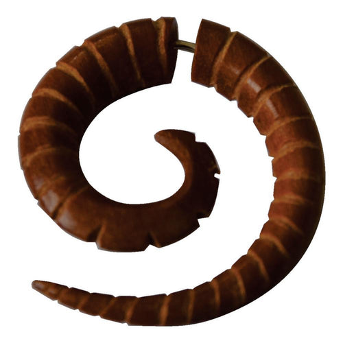 Fake Piercing Edelstahl Holz Seil Dehnschnecke - chic - net.de