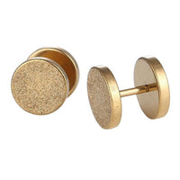 Load image into Gallery viewer, Fake Piercing Expander Glitzer Oberfläche goldfarben 8mm Schraubverschluss Edelstahl - chic - net.de
