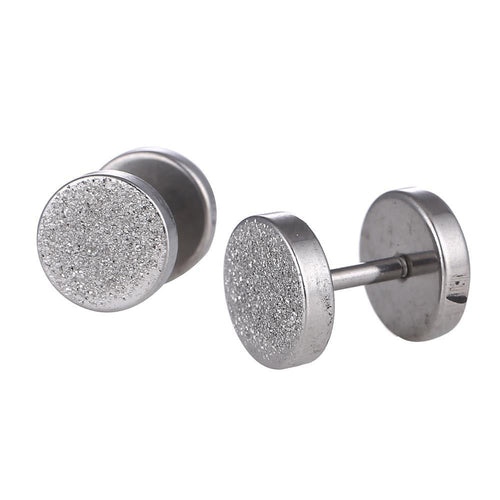 Fake Piercing Expander Glitzer Oberfläche silberfarben Schraubverschluss Edelstahl - chic - net.de