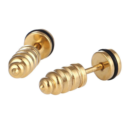 Fake Piercing Expander goldfarben Dübel Schaubverschluss Edelstahl - chic - net.de