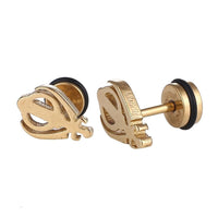 Load image into Gallery viewer, Fake Piercing Expander goldfarben Flügel Käfer Schaubverschluss Edelstahl - chic - net.de
