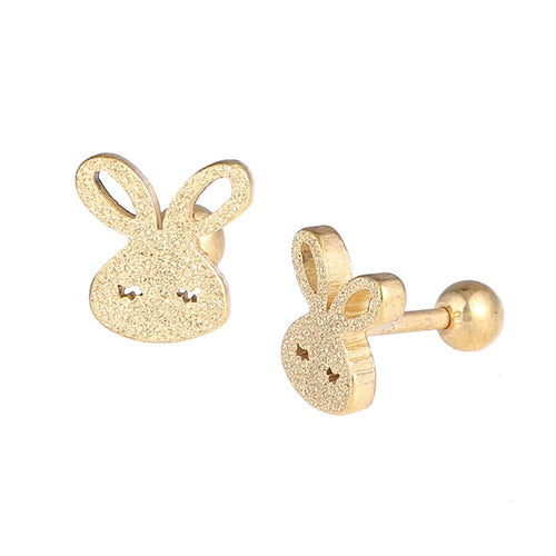 Fake Piercing Expander goldfarben Hase glitzert Schaubverschluss Edelstahl - chic - net.de