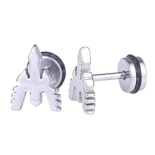 Fake Piercing Expander silber Farben Pfeil mit Flügeln Schaubverschluss Edelstahl - chic - net.de