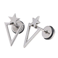 Load image into Gallery viewer, Fake Piercing Expander silber Farben spitzes Dreieck Stern Schaubverschluss Edelstahl - chic - net.de
