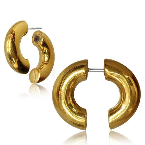 Fake Piercing Hufeisen Halbkreise Brass golden Messing Sterlingsilber - Pin - chic - net.de