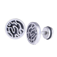 Load image into Gallery viewer, Fake Piercing Wellen Musterung Edelstahl Schraubverschluss silber Farben - chic - net.de
