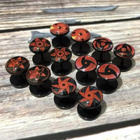 Load image into Gallery viewer, Fake Plug Piercing Edelstahl 10mm Ohrstecker Sharingan - chic - net.de
