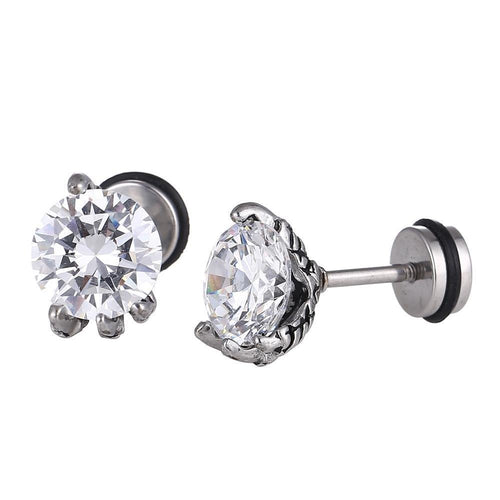 Fake Plug Piercing Edelstahl silberfarben Kralle hält Zirkonia Stein - chic - net.de