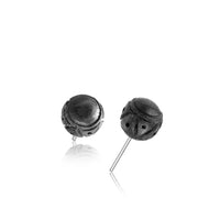 Load image into Gallery viewer, Gewindelose Piercing Enden 0.45mm Holz braun schwarz - chic - net.de
