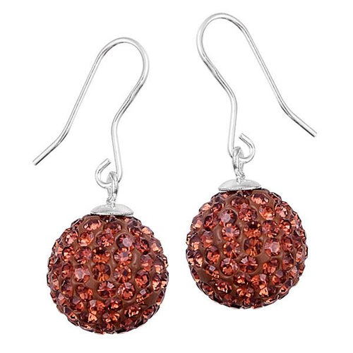 Glitzerkugel gold Kristall Ohrringe 925er Silber Glitzer Schmuck Kugel 12 mm - chic - net.de