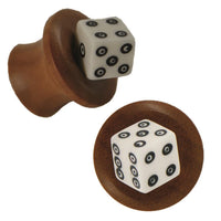 Load image into Gallery viewer, Organic Sabaholz Plug handgeschnitzt Bone Würfel Plug Pilzform Tribal
