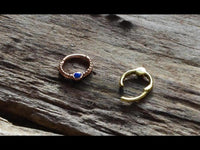 Load image into Gallery viewer, Klapp Segment Ring Piercing gold rotgold Opal Punkte - chic - net.de
