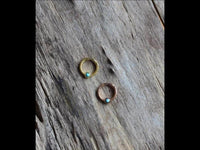 Load image into Gallery viewer, Klapp Segment Ring Piercing gold rotgold Türkis - chic - net.de
