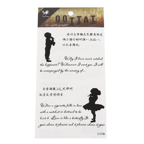 Klebe Tattoos Junge Mädchen Sprüche Liebe asiatisch Englisch 1 Bogen 4 Motive - chic - net.de