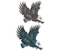Load image into Gallery viewer, Klebetattoo Adler schwarz weiß grün Flügel ausgebreitet 2 Motive 1 Bogen - chic - net.de
