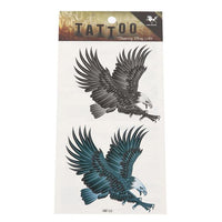 Load image into Gallery viewer, Klebetattoo Adler schwarz weiß grün Flügel ausgebreitet 2 Motive 1 Bogen - chic - net.de
