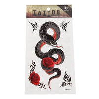 Load image into Gallery viewer, Klebetattoo Schlange schwarz rot Rose Tribal Schmetterlinge 5 Motive 1 Bogen - chic - net.de
