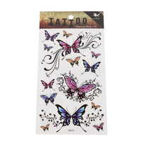 Load image into Gallery viewer, Klebetattoo Schmetterling bunt Tribal Schnörkel schwarz 14 Motive 1 Bogen - chic - net.de
