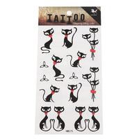 Cargar imagen en el visor de la galería, Klebetattoo schwarze Katzen rote Herzen Paare Ballons 1 Bogen 10 Motive Tattoos - chic - net.de
