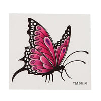 Load image into Gallery viewer, Klebetattoo temporär Schmetterling detailliert schwarz weiß lila pink 1 Bogen - chic - net.de
