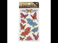 Load image into Gallery viewer, Klebetattoo Tribal Schmetterlinge Rosen Blätter bunt 11 Motive 1 Bogen - chic - net.de
