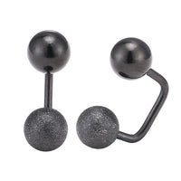 Load image into Gallery viewer, Long Staples Barbell 90 Grad Schraubverschluss zwei Kugeln große Kugel glitzer schwarz - chic - net.de
