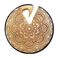Load image into Gallery viewer, Mandala Ohr - Gewicht Narra - und Krokodilholz 8mm Piercing - chic - net.de
