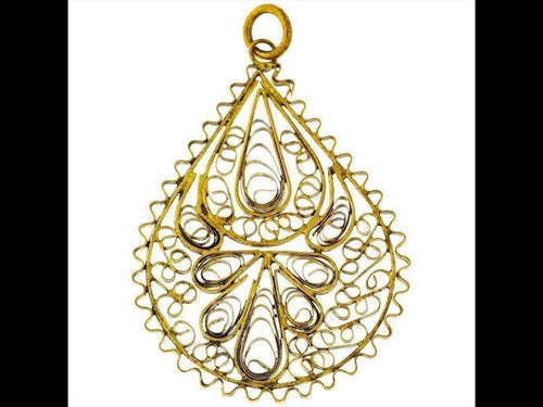 Messing Anhänger Tropfen Wellen Bänder antik golden Kette nickelfrei dünn oxidiert Brass Tribal - chic - net.de