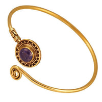 Load image into Gallery viewer, Messing Armreif antik golden Lapis Stein Lila Spirale verstellbar antik Tribal Schmuck - chic - net.de
