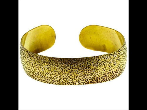 Messing Brass Armreif Blumen Äste golden 20 mm nickelfrei antik Tribal offen Schmuck - chic - net.de
