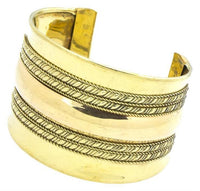 Cargar imagen en el visor de la galería, Messing Brass Armreif Wölbung Kordel oxidiert gold nickelfrei antik Seile Tribal Schmuck - chic - net.de

