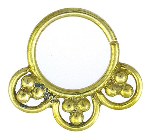 Nasenringe Dreiecke Bögen Messing Septum Piercing Tribal antik goldfarben nickelfrei Nase exotisch Brass - chic - net.de